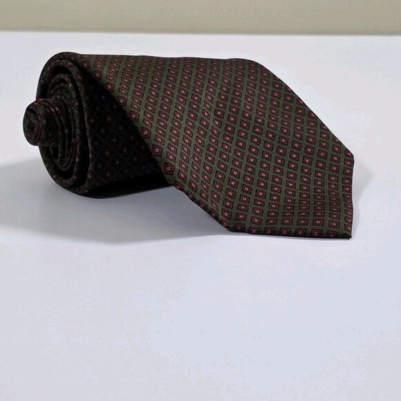 Polo Ralph Lauren Silk Tie Geo Print Preppy Office Hand Finished USA W 4" L 56" - Picture 3 of 15